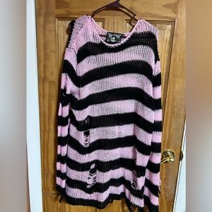 Killstar pink striped dress